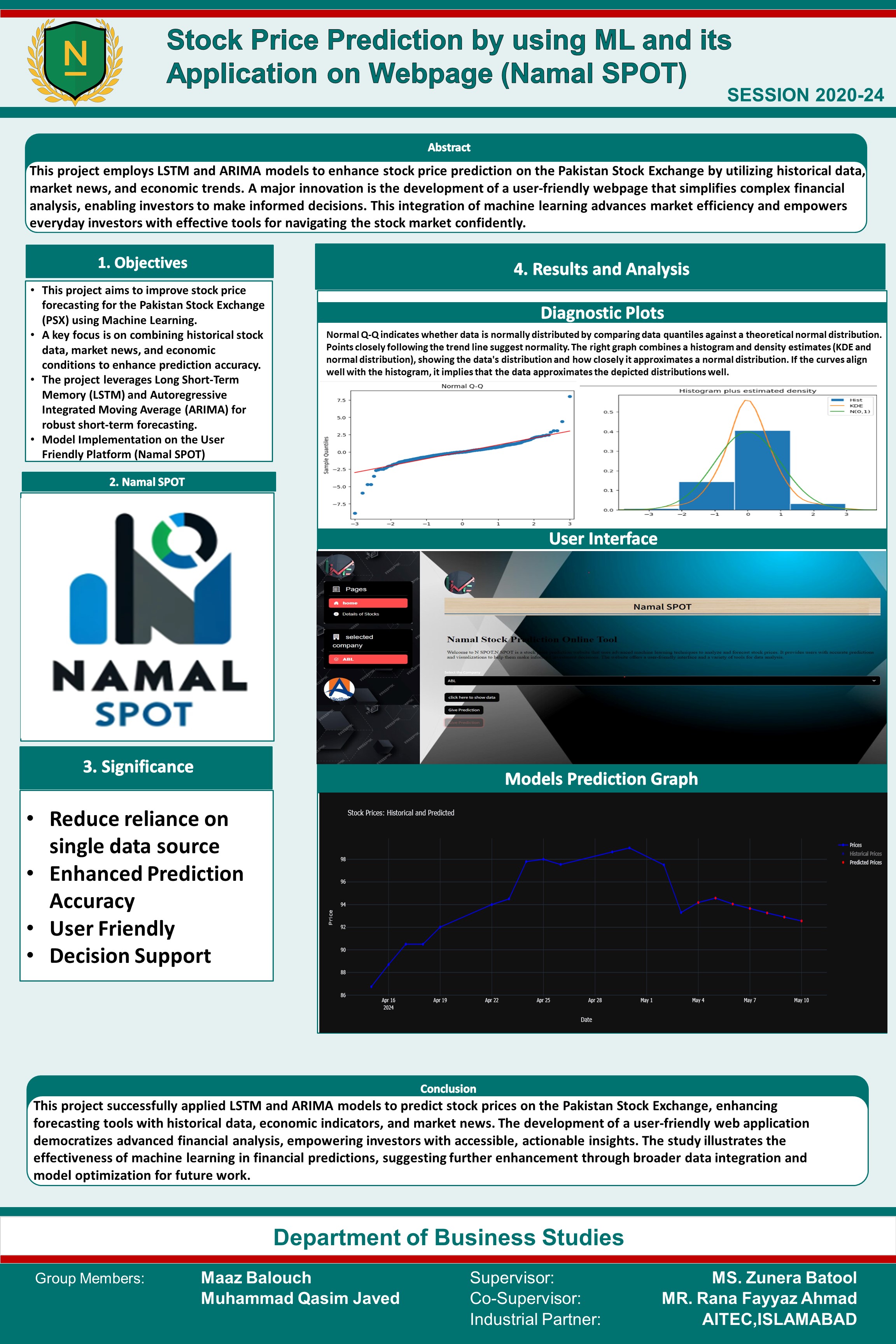 Stock Price Prediction by using ML & its Application on Webpage